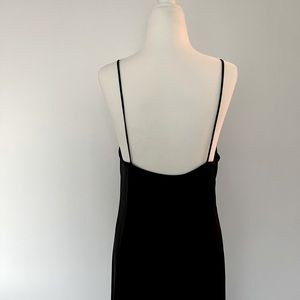 Zara black silky cowl neck dress